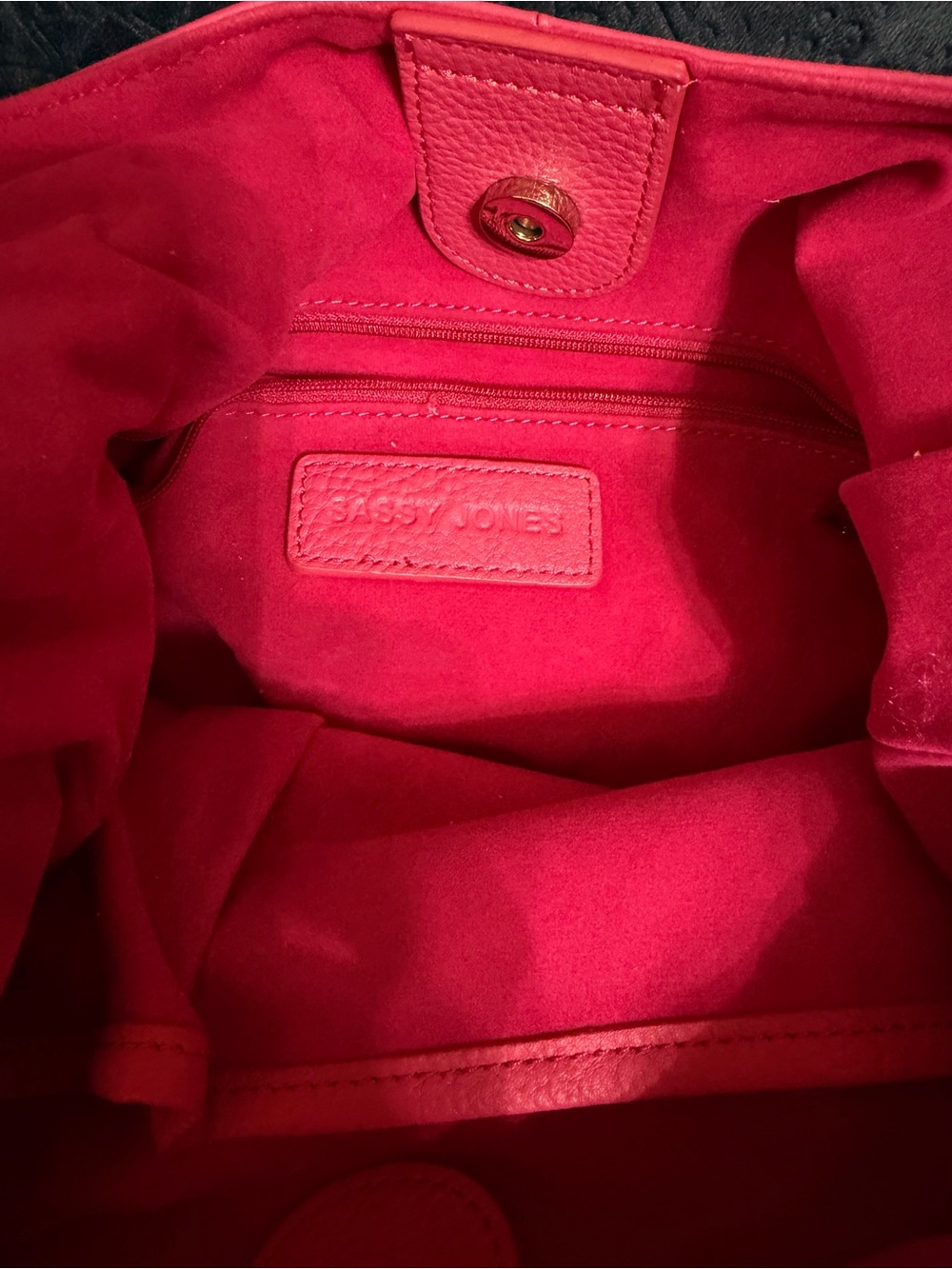 Sassy Jones Hot Pink Fringe Leather Hobo - Picture 3 of 5